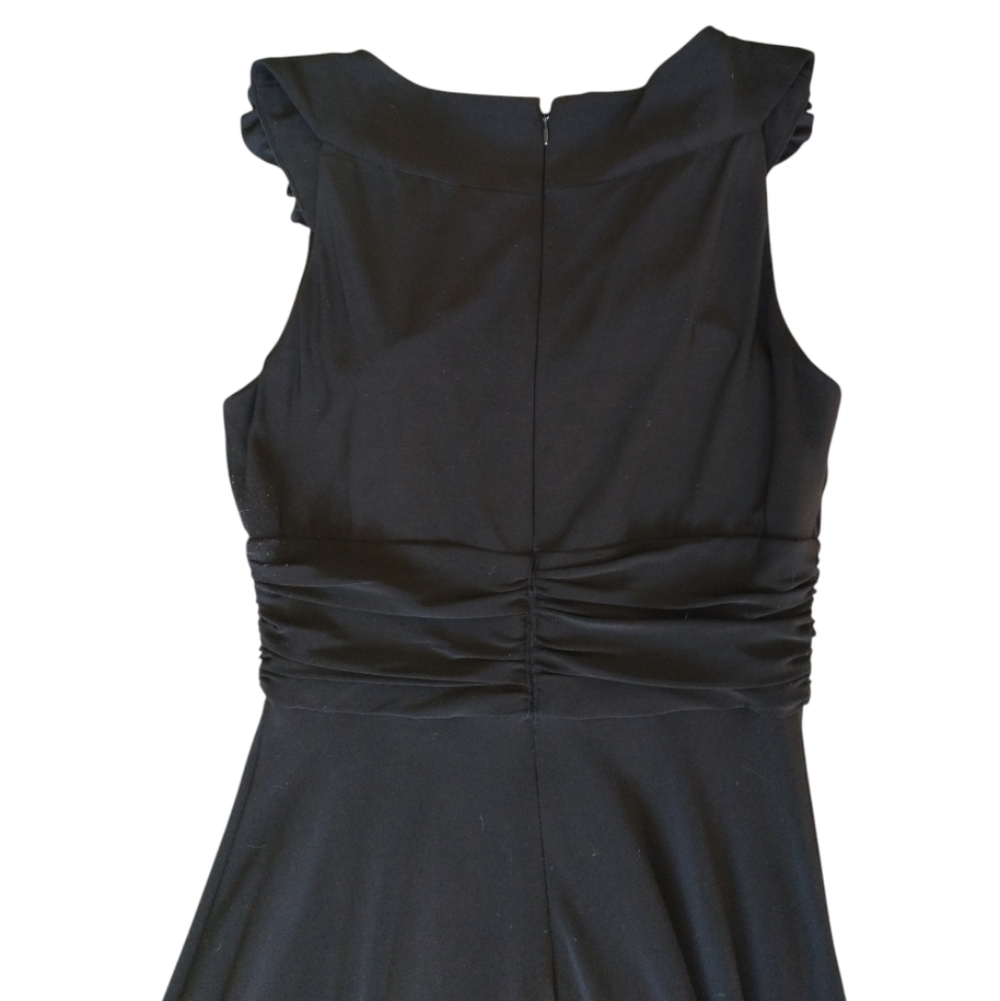 Jessica Howard Evenings Black Rosette Midi Dress Size 6 Women's Formal A-line - Picture 4 of 9